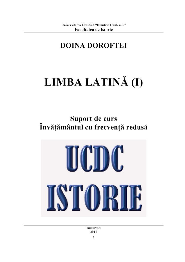 PDF) Suport Latina Semestrul 1 - DOKUMEN.TIPS