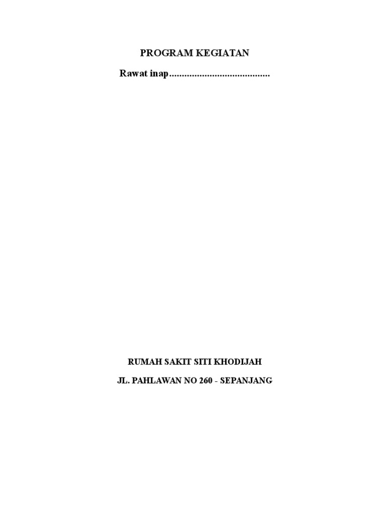 (PDF) Contoh Program Kerja Rawat Inap - DOKUMEN.TIPS