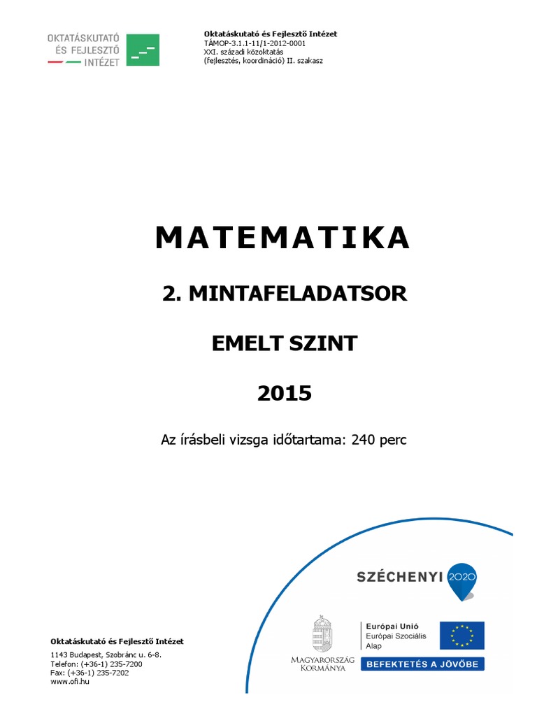 PDF) Matematika Emelt Feladatsor 2 - DOKUMEN.TIPS