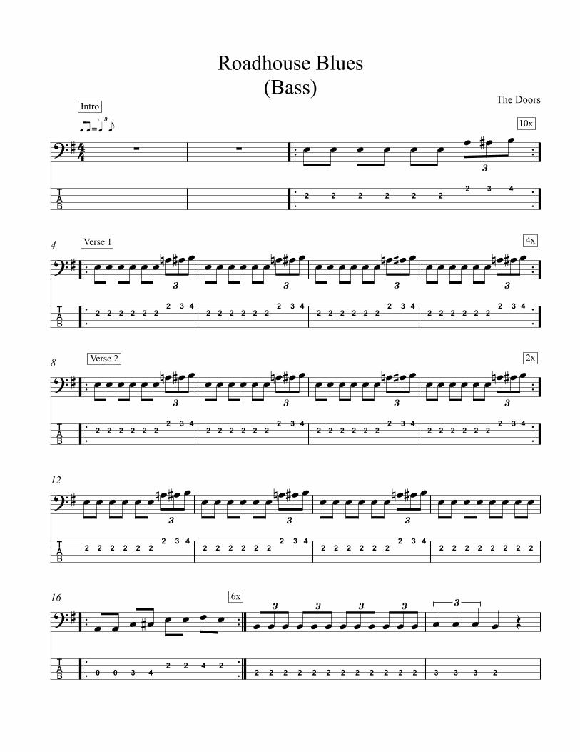 PDF) Roadhouse Blues Bass tab - DOKUMEN.TIPS