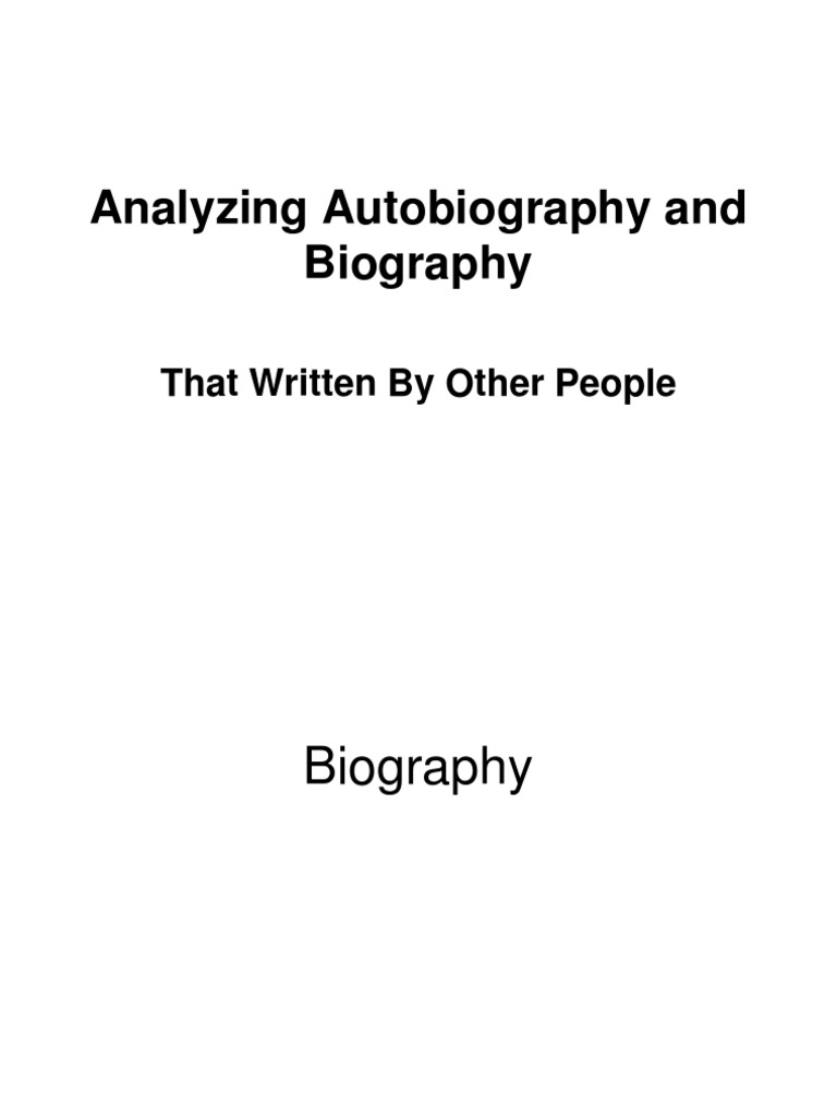 analyzing an autobiography essay