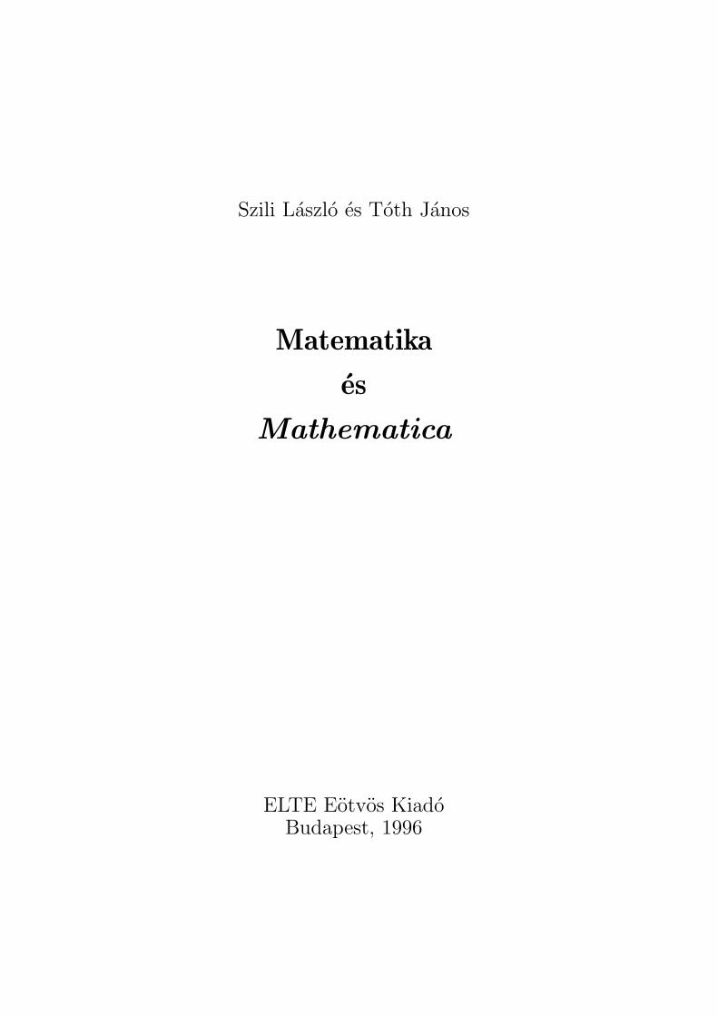PDF) Matematika és Mathematica - DOKUMEN.TIPS