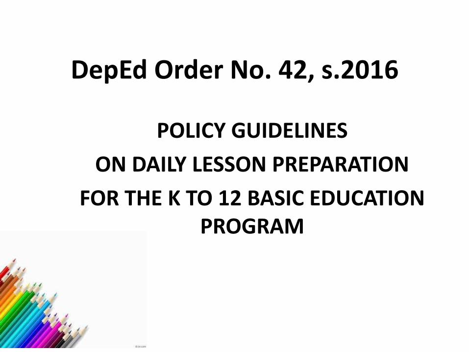 no homework policy deped order
