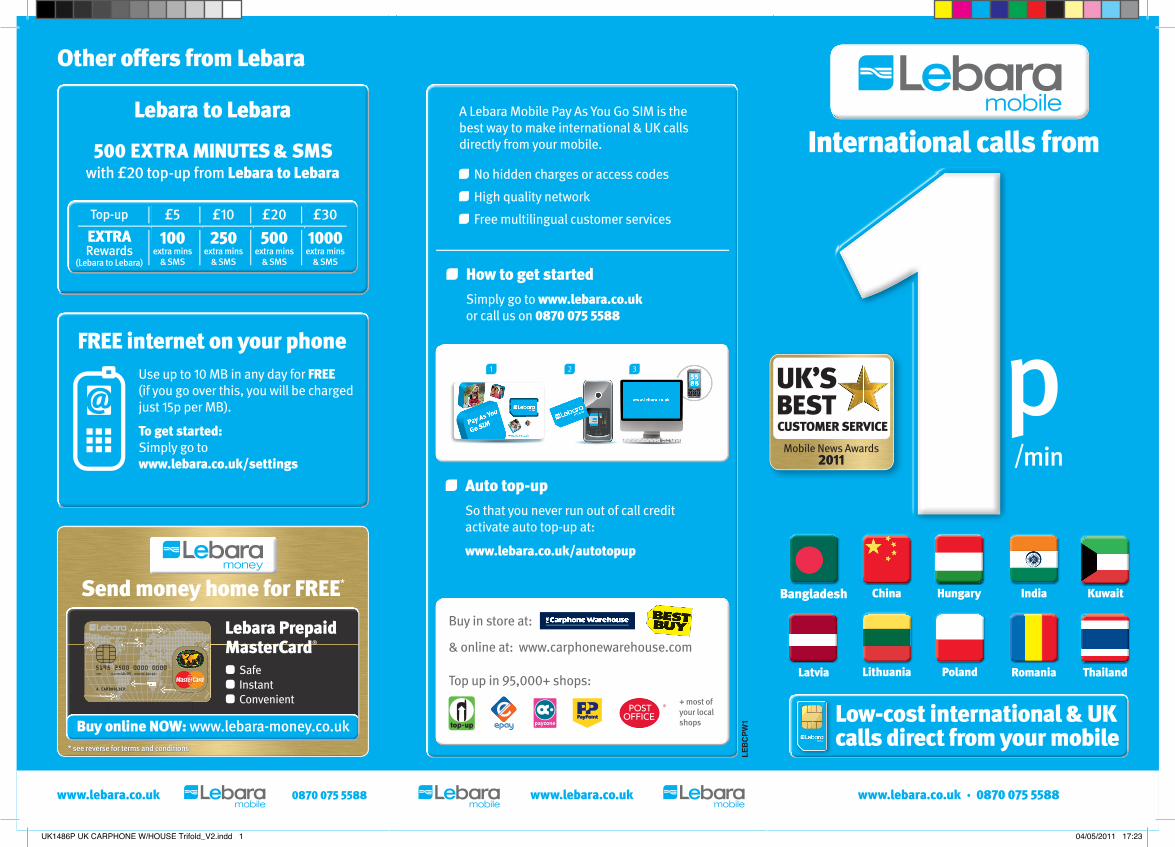 PDF) Lebara to Lebara EXTRA MINUTES & SMS International …media.phonehouse.com/cpw-sales/static/pdf/Libara_mobile_sim.pdf · Use up to MB in any day for FREE FREE internet on your - DOKUMEN.TIPS
