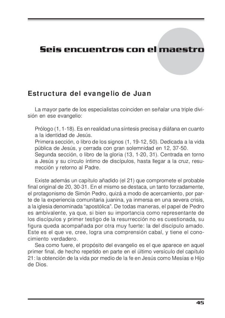 (PDF) Estructura del evangelio de Juan - · PDF file45 Estructura del ...