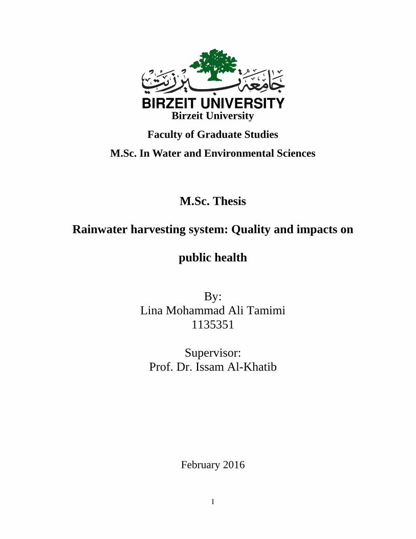 phd thesis water quality