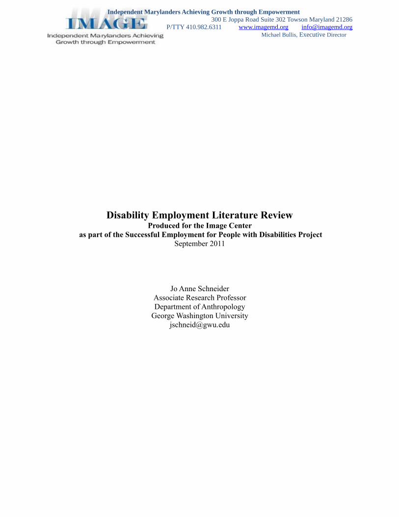 literature review about disability