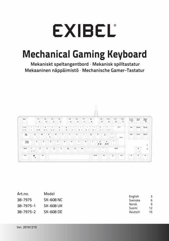 PDF) Mechanical Gaming Keyboard - Clas Ohlson · Mechanical Gaming Keyboard  ... [ F1 ] – [ F12 ] • Låsning/upplåsning av Windowsknapp: [ Fn ] + [ ] •  Kontroll för bakgrundsljus: - DOKUMEN.TIPS