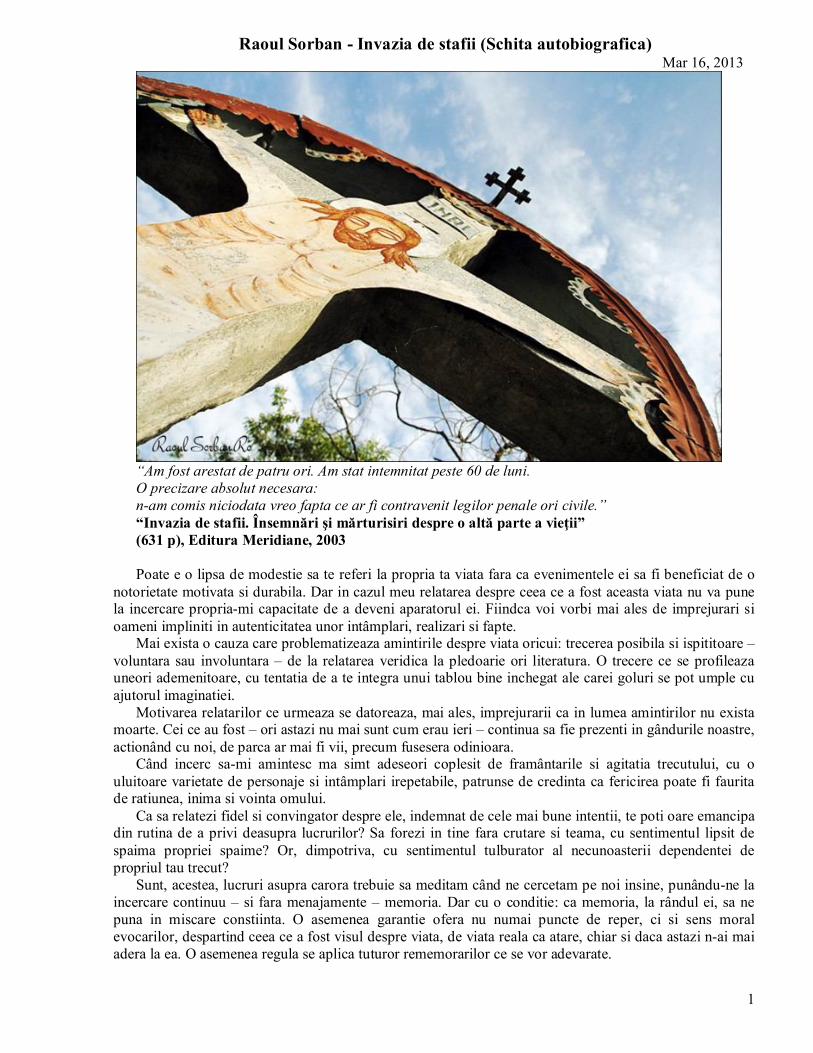 PDF) Raoul Sorban - Invazia de stafii (Schita autobiografica) in format  digital/Descarcare carti/Raoul... · 1 Raoul Sorban - Invazia de stafii  (Schita autobiografica) Mar 16, 2013 “Am - DOKUMEN.TIPS