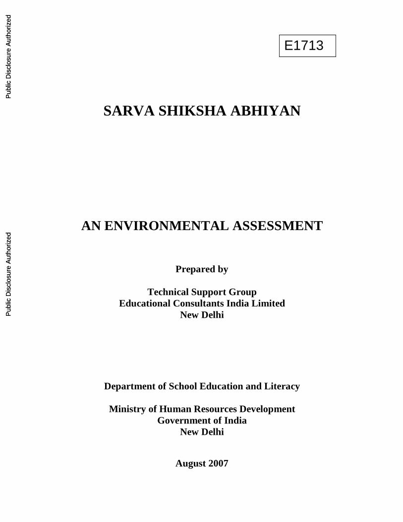 (PDF) SARVA SHIKSHA ABHIYAN - documents.worldbank.orgdocuments ...