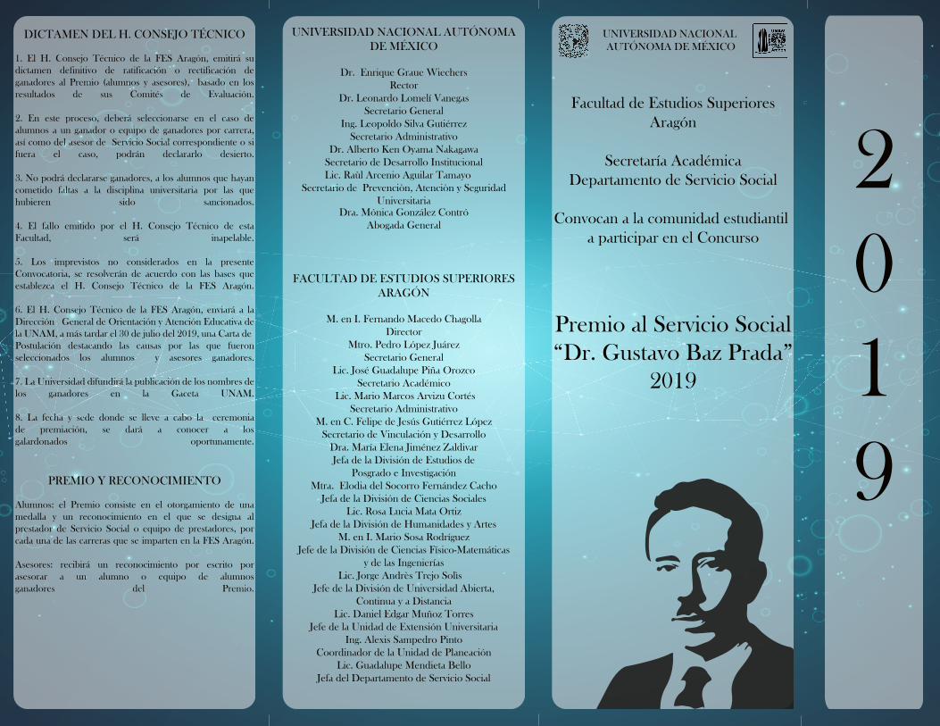 PDF) Premio al Servicio Social 1 “Dr. Gustavo Baz Prada” 2019 · “Dr. Gustavo  Baz Prada” 2019 DICTAMEN DEL H. CONSEJO TÉCNICO 1. El H. Consejo Técnico de  la FES Aragón, emitirá 