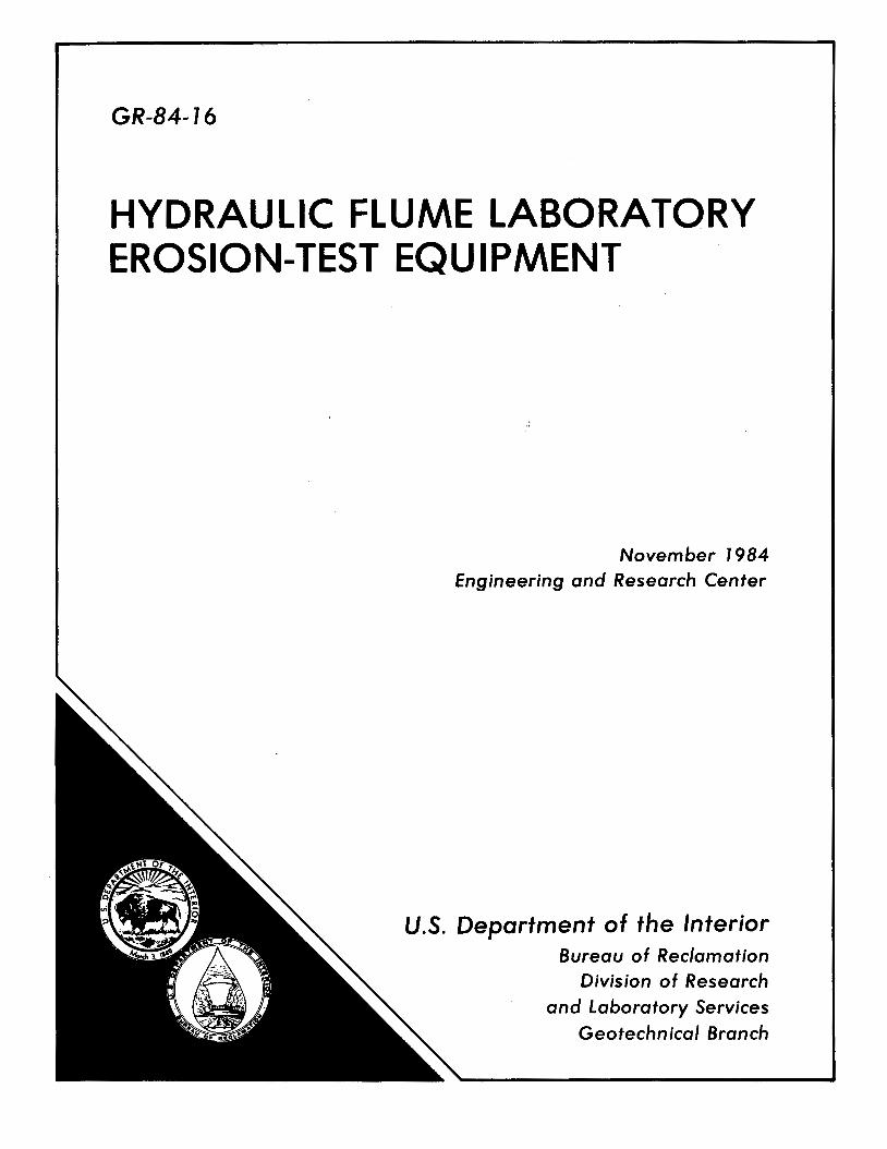 (PDF) HYDRAULIC FLUME LABORATORY EROSION-TEST EQUIPMENT · Potentially ...
