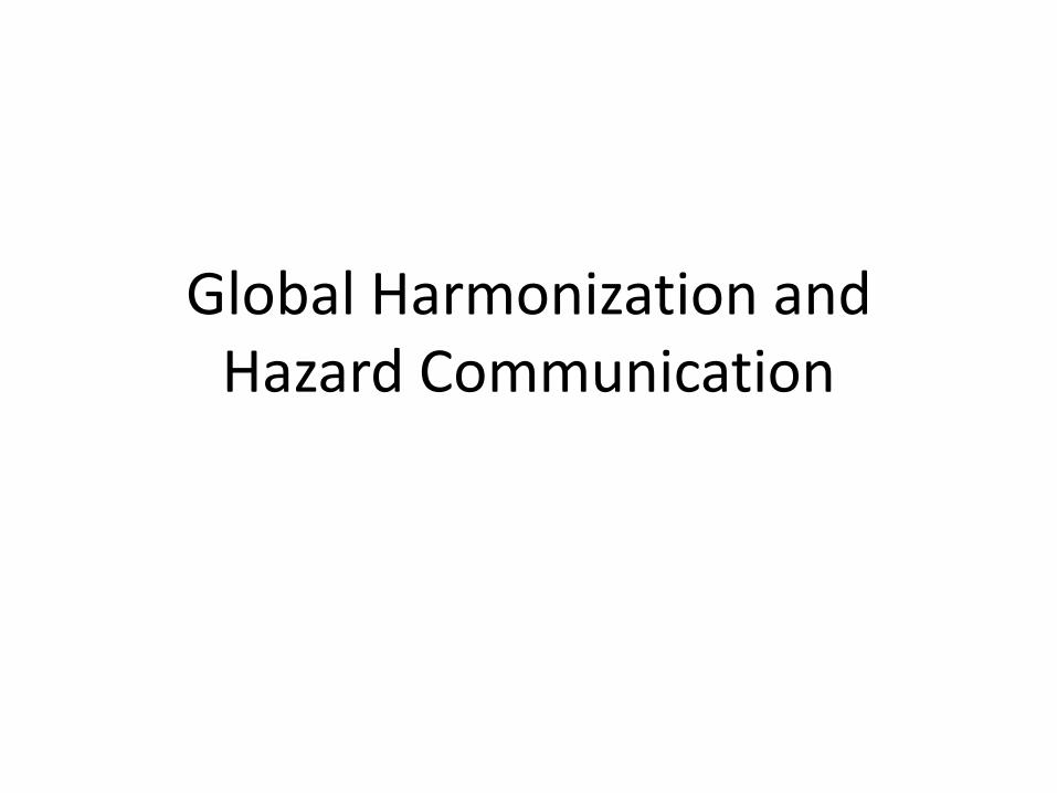 Pdf Global Harmonization And Hazard Fy2013