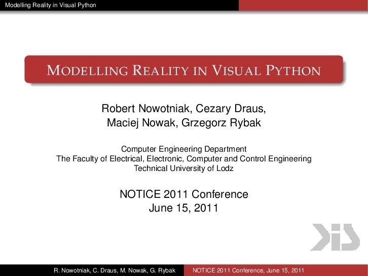 (PDF) Modelling Reality in Visual Python - Dr. Robert Nowotniakrobert ...