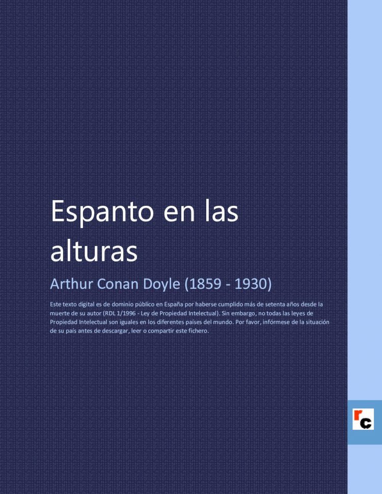PDF) Espanto en las alturas - Espacio Ebook€¦ · Espanto en las alturas  Arthur Conan Doyle (1859 - 1930) Este texto digital es de dominio público  en España por haberse cumplido más - DOKUMEN.TIPS