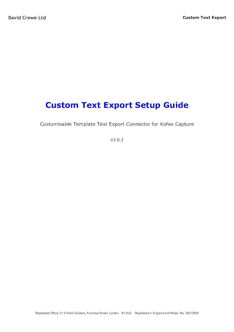 PDF) Kofax Consultant - Custom Text Export Setup Guide Text Export Setup...  · 2020. 10. 5. · to the Kofax Capture installation Bin folder on any  workstation which will run the release - DOKUMEN.TIPS