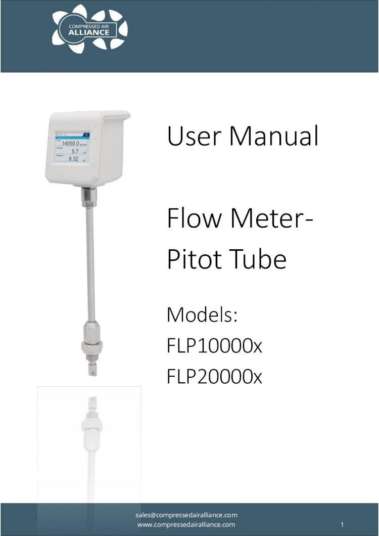 (PDF) User Manual Flow Meter - Pitot Tube...Pitot tube flow meters are ...