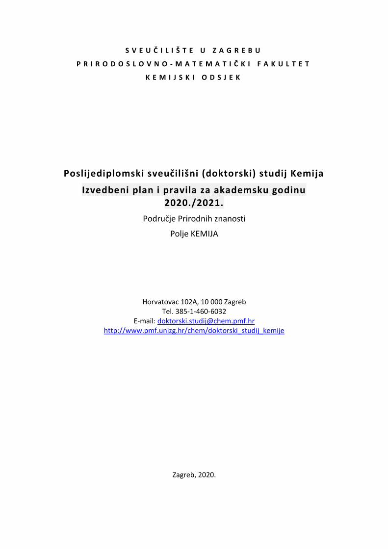 PDF) Poslijediplomski sveučilišni (doktorski) studij Kemija - DOKUMEN.TIPS