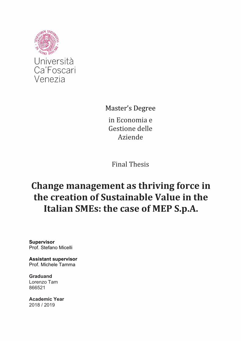master thesis change management