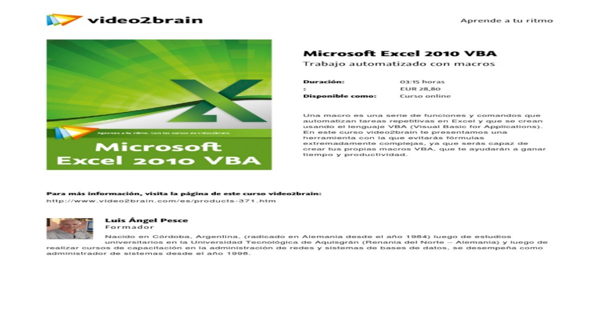 Microsoft Excel 2010 Vba