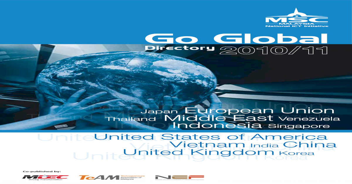 MSC Malaysia Go Global Directory 2010/11