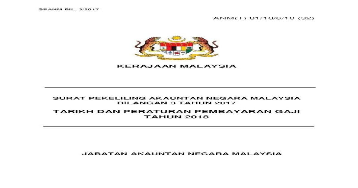 Surat Pekeliling Akauntan Negara Malaysia Bil 6 Tahun 2018