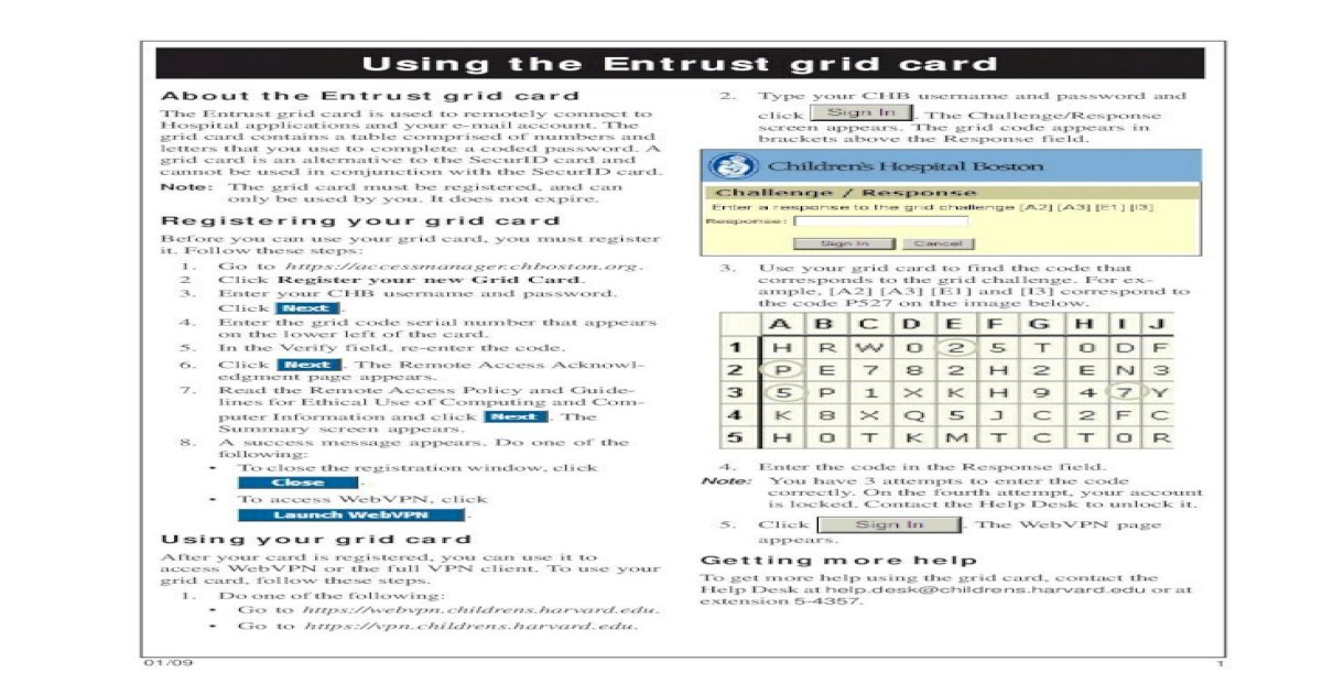 Using The Entrust Grid Card Remote Access Manager Using The