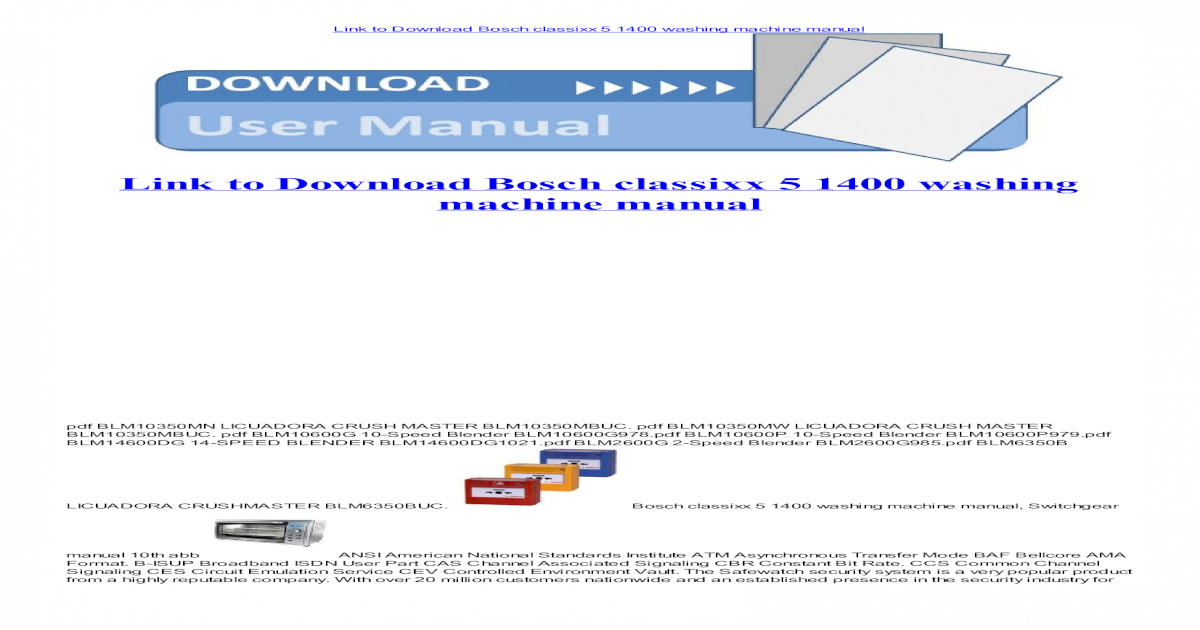 Bosch classixx 5 1400 washing machine manual