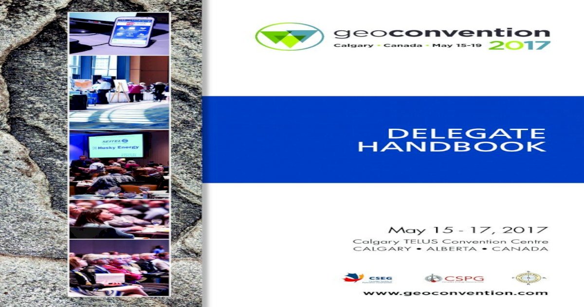 Delegate Handbook Handbook May 15 17 2017 Calgary Telus Convention Centre Calgary Alberta Canada