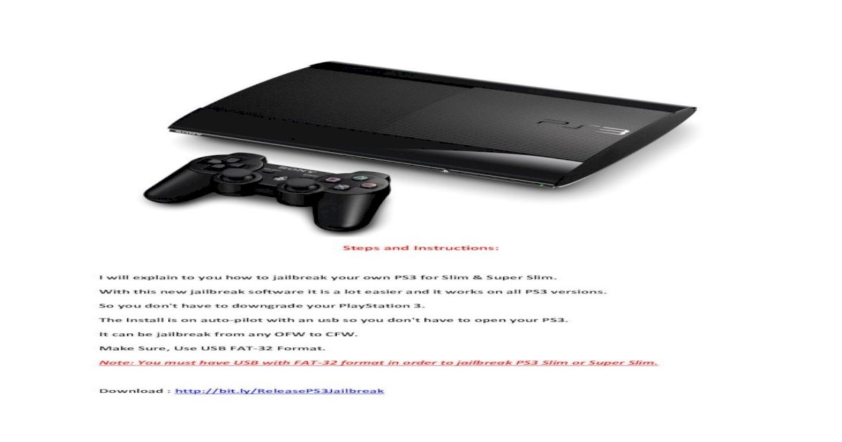 How To Jailbreak PS3 Super Slim 4.55 CFW & OFW - Released by PSJ Team