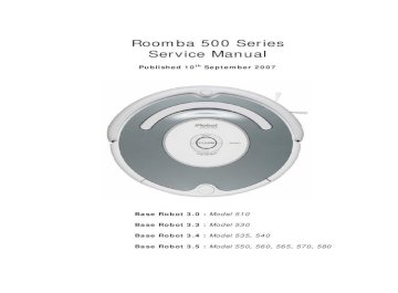 IROBOT Roomba 500 Series Service Manual test repair